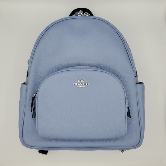 Coach Handbags - Coach Court Marble Blue Leather Backpack